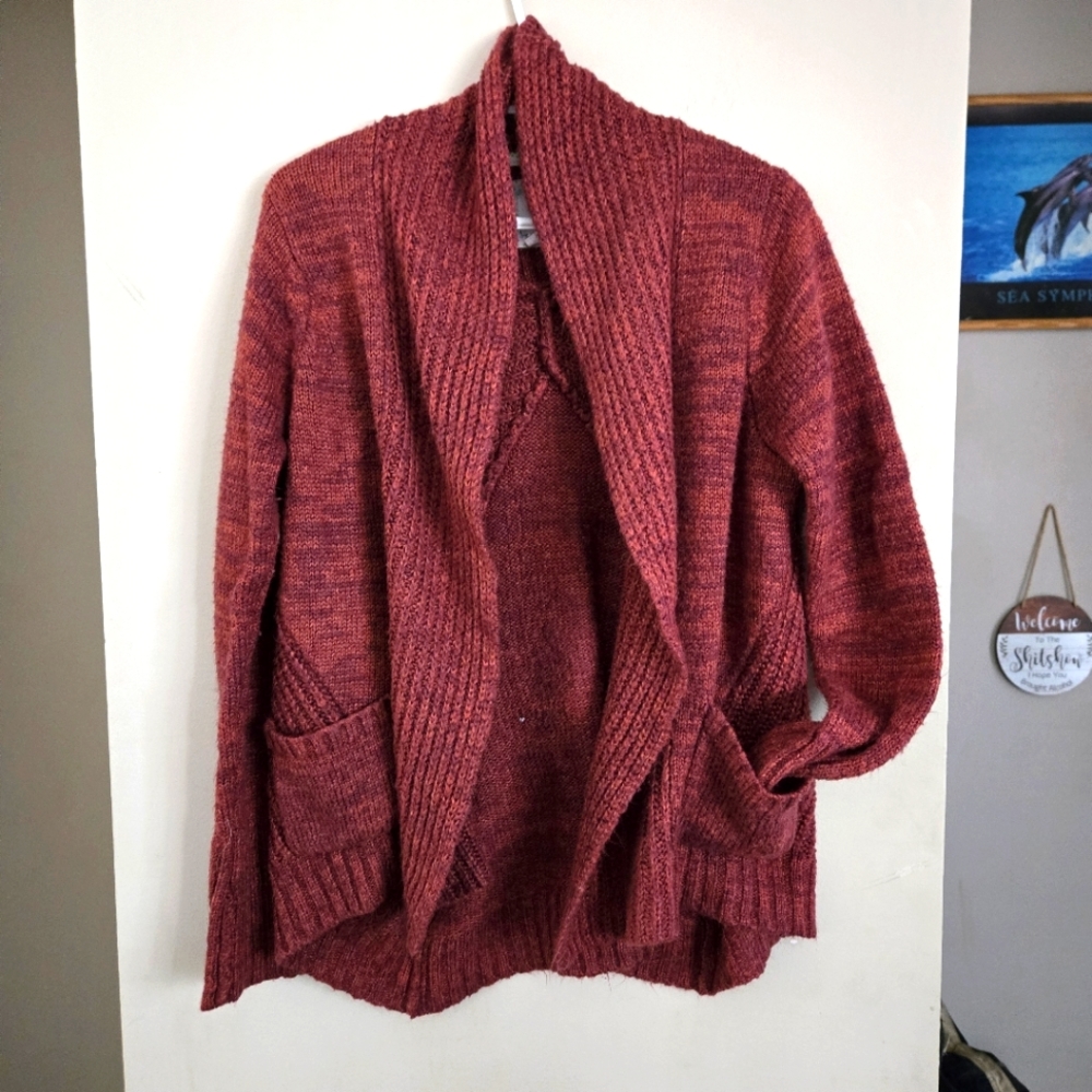 5 For $25 Element Cardigan Sweater Women Medium Shawl Knit Red